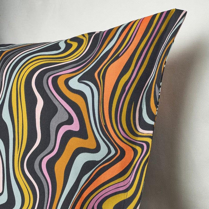 IKEA Cushion Set -  SANDMOTT Cushion Red/Pink 30x58 cm & KLIPPNEJLIKA Cushion Cover, Multicolor/Wave Pattern, 40x58 cm (2 pack)