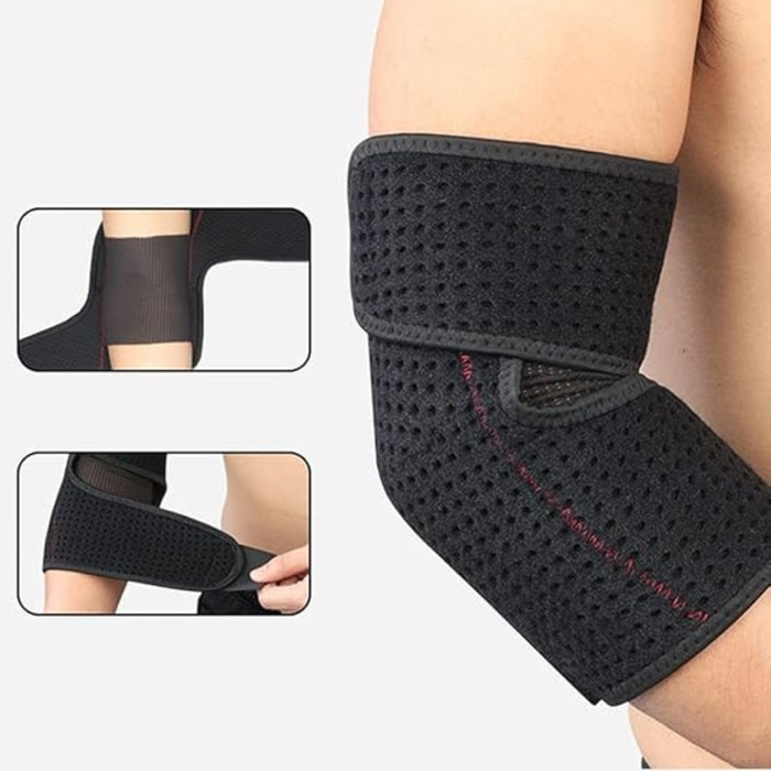 Digital Shoppy Breathable Elbow Support Sleeve – Adjustable Winding Strap - Black