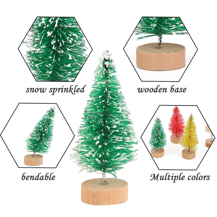 Digital Shoppy Mini Cedar Christmas Tree – 4-Pack Tabletop Ornaments