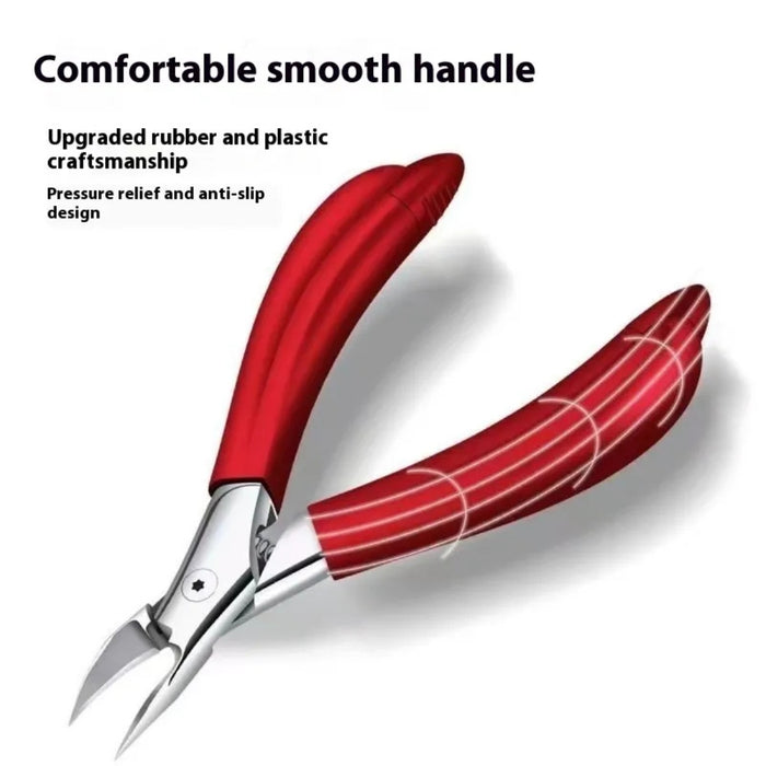 Red ingrown nail cutter – ergonomic red handles with anti-slip grip and pressure relief design