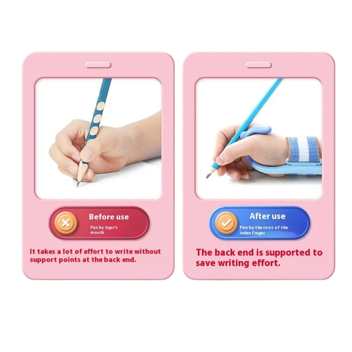 Digital Shoppy Anti-Hook Pen Grip Trainer – Silicone Handwriting Positioning Aid for Kids & Beginners - Blue