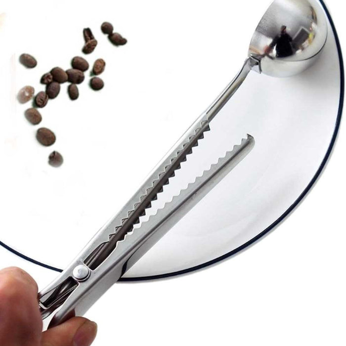 Digital Shoppy 2-in-1 Coffee Clip Spoon – Stainless Steel Scoop with Bag Sealing Clip
