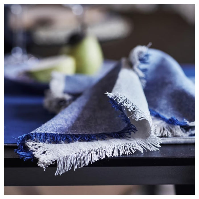 IKEA NISSÖGA Tablecloth, blue, 145x240 cm (57x94 "),IKEA NISSÖGA Napkin, Grey/Dark Blue, 35x35 cm (14x14) (4 Pack)