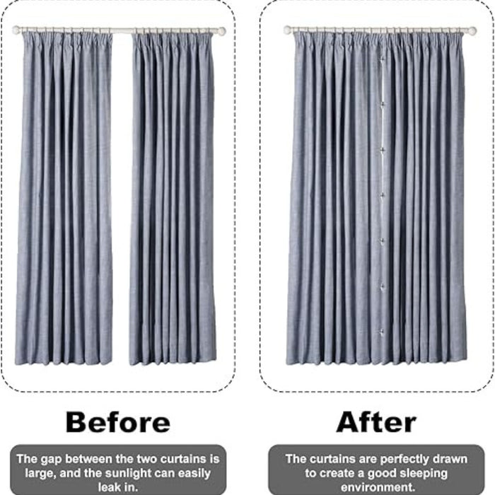 Digital Shoppy Magnetic Curtain Buckle, 17 mm – Anti-Leakage, Tool-Free Detachable Pair – Silver