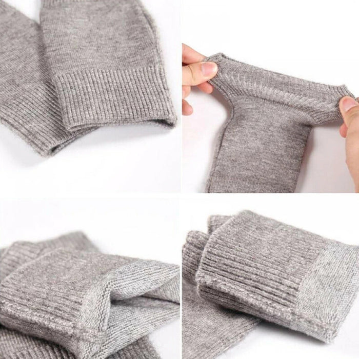 Digital Shoppy Wool Fingerless Gloves – Short Knit Hand Warmers for Writing & Office Use