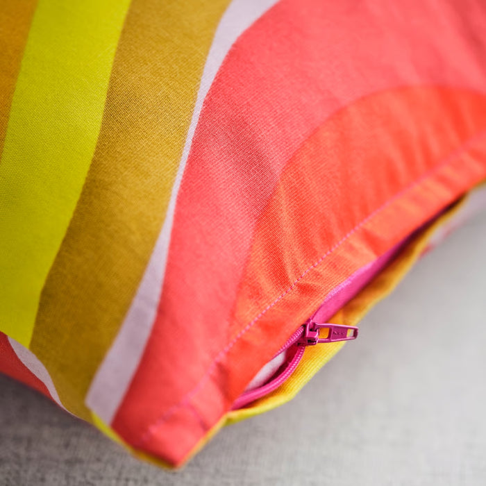 IKEA INNER Cushion Pad White Soft 50x50 cm with MYGGBLOMSTER Cushion Cover Bright Pink Multicolour 50x50 cm and ELSEBET Chair Pad Red 43x42x4 cm