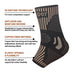 Copper-infused sock with features highlighted on a white background