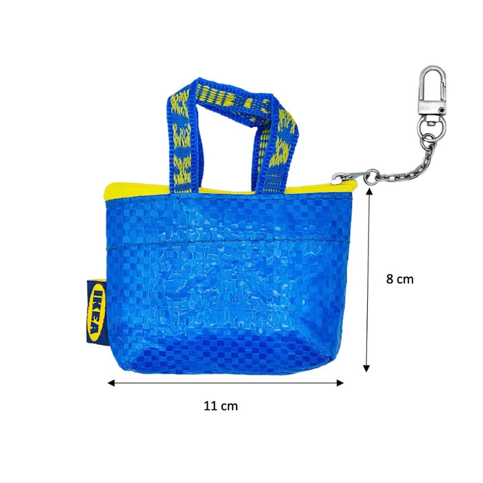 IKEA ROMELSÖN Patterned Accessory Bags Set of 2 + KNOLIG Mini Blue Coin Purse with Key Chain