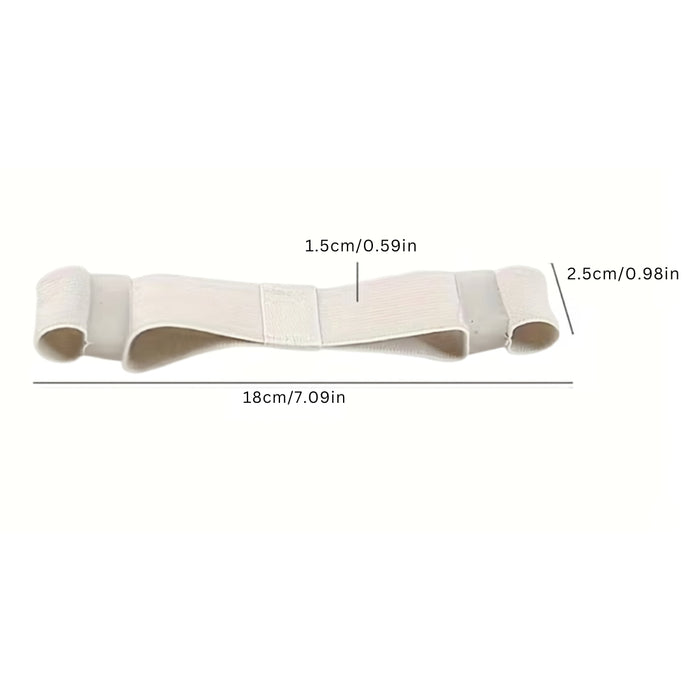 beige elastic strap with labeled dimensions for accurate sizing