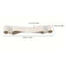 beige elastic strap with labeled dimensions for accurate sizing