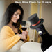Woman enjoying red wine with bottle sealed using black top hat silicone stopper – text overlay highlights 10-day freshness – 1600002389866 13964736
