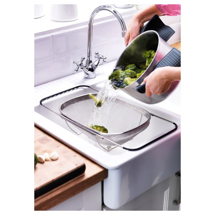 IKEA IDEALISK Draining Duo: 25cm Stainless Steel Colander + 20cm Fine Mesh Strainer