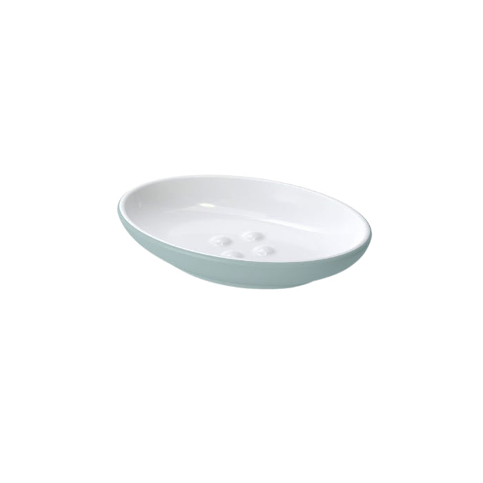 IKEA EKOLN Soap Dish with a smooth, matte finish. The soap dish features a simple, rounded rectangular design with raised ridges to keep the soap