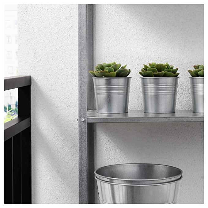 IKEA Artificial potted plant, in/outdoor Succulent, 9 cm WITH Plant pot, galvanised, 9 cm