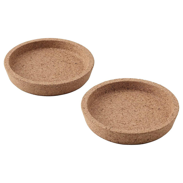 IKEA 365+ Coaster, cork, 9 cm with FÄRGKLAR Mug, glossy beige37 cl