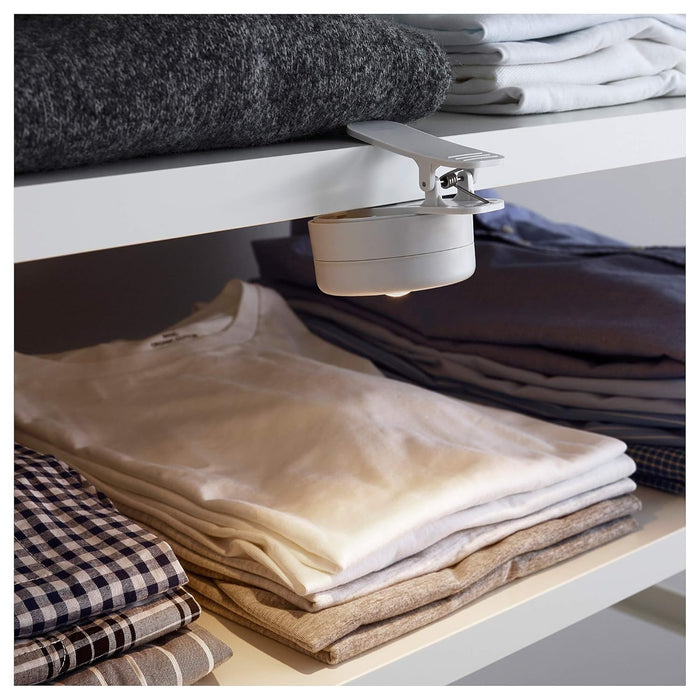 IKEA STÖTTA LED spotlight and clamp, battery-operated white  with  LED cabinet lighting strip w sensor, battery-operated white, 52 cm