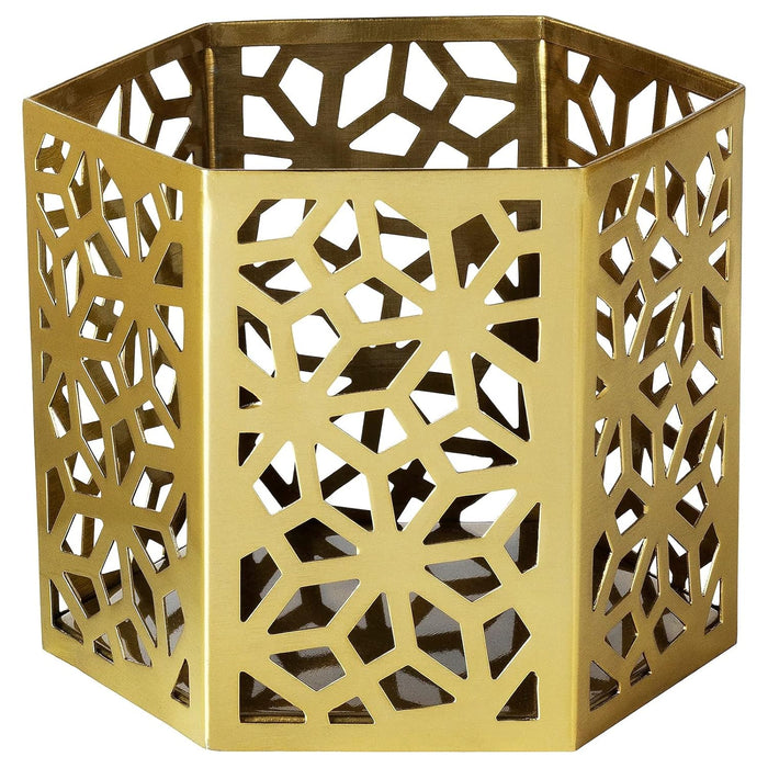 IKEA  Block candle holder, dark pink Lotus, 40 mm (2 ") with Tealight holder, gold-colour, 9 cm