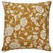 Square cushion cover in yellow-brown with white floral pattern – 20570990
