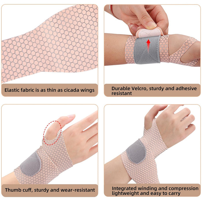 Breathable wrist guard for women, providing compression and stability for sprains, tendonitis, and sports activities.