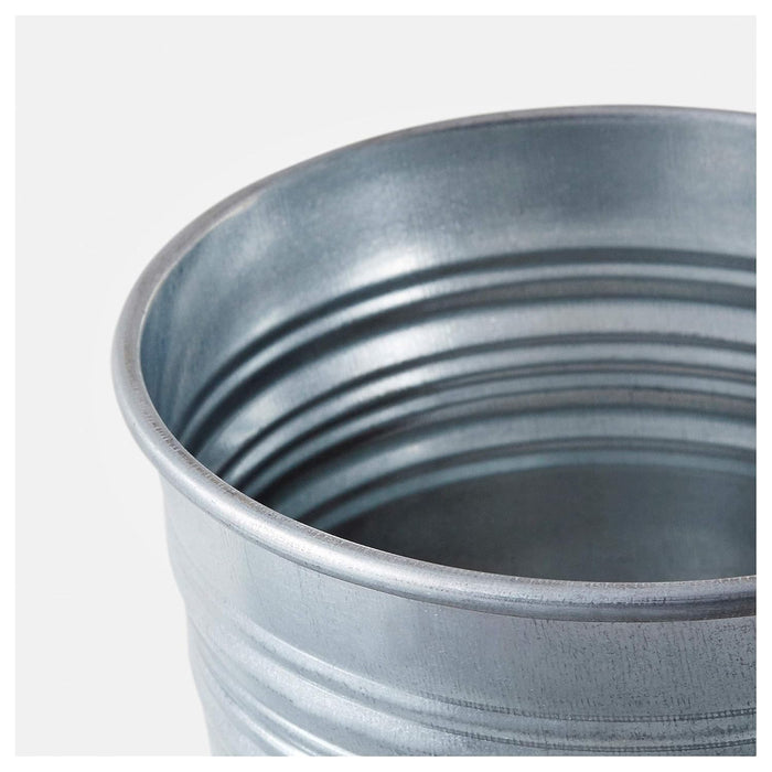 IKEA Artificial potted plant, in/outdoor Monstera, 12 cm with Plant pot, in/outdoor/galvanised, 12 cm