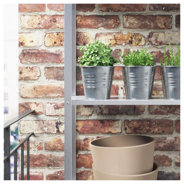 IKEA Artificial potted plant, in/outdoor Monstera, 12 cm with Plant pot, in/outdoor/galvanised, 12 cm