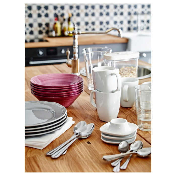 IKEA Tray table, dark grey-green, 45x53 cm with  Paper napkin, white, (100 pack) & Mug, white, 30 cl