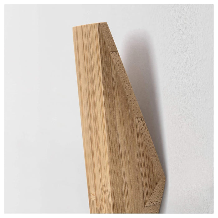 IKEA Hook, bamboo 6.4x11 cm with Knob, black/chrome-plated, 30 mm