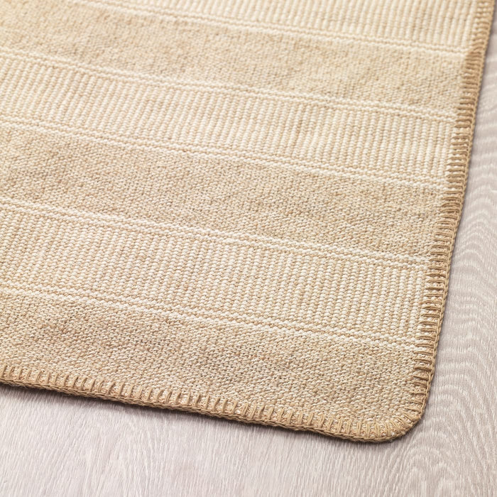 IKEA Rug, flatwoven, beige/white, 50x80 cm with  Rug underlay with anti-slip, grey, 50x80 cm
