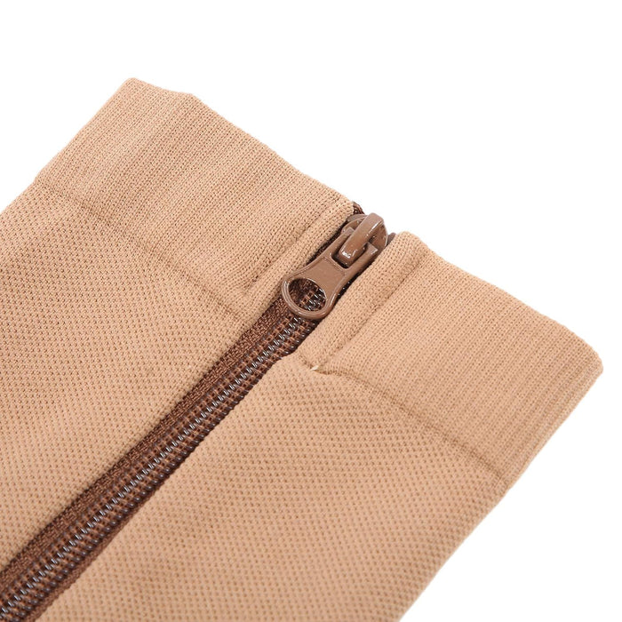 Close-up of Digital Shoppy's compression sock open toe design and anti-slip silicone grip at arch for secure fit