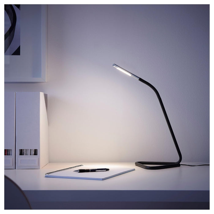 IKEA HÅRTE LED work lamp, bright pink/silver-colour with LED work lamp, black/silver-colour