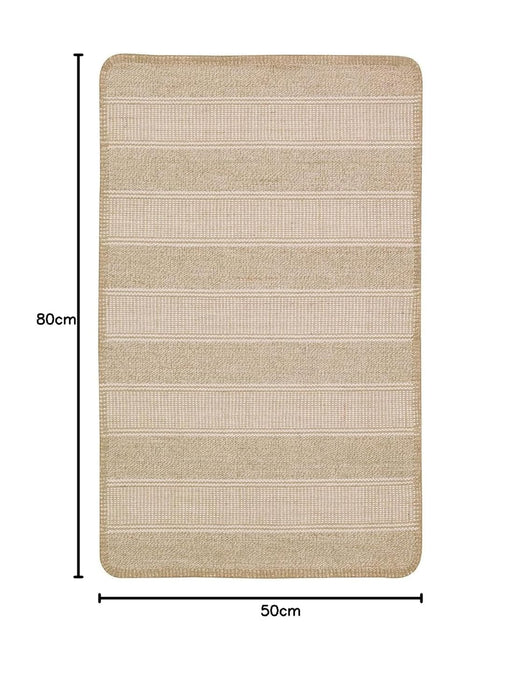 IKEA Rug, flatwoven, beige/white, 50x80 cm with  Rug underlay with anti-slip, grey, 50x80 cm