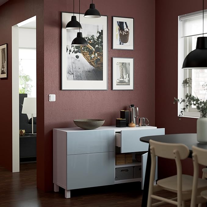 IKEA KALLARP drawer front, high-gloss light grey-blue, 40x20 cm