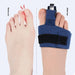 A lightweight toe splint with a curved aluminum plate, adjustable Velcro straps, and soft padding designed to immobilize and protect injured toes while allowing comfortable movement.