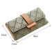 Green women’s wallet – gray purse with tan strap, labeled dimensions: 19 cm x 9.5 cm x 2.3 cm