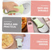 Promotional collage showing green and pink pizza cutters beside pizza – labeled for safety, practicality, and creative design – 1600000037418 14006653