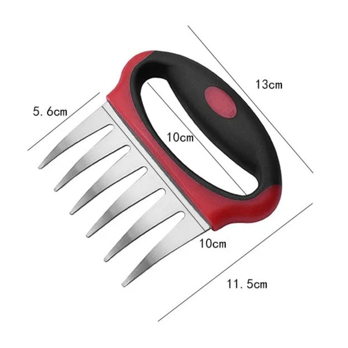 Shredding Claws – Anti-scald, heat-resistant, red grip claws with measured dimensions and ergonomic handle -
