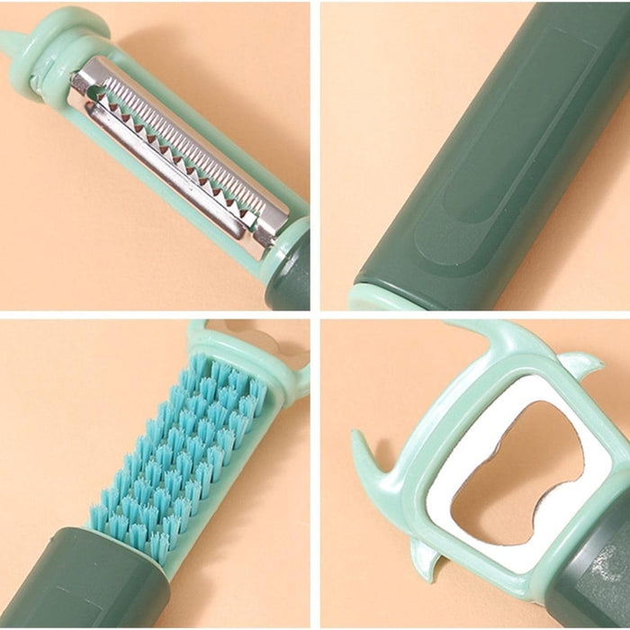 Digital Shoppy 3-in-1 Fruit Knife & Peeler – Portable Kitchen Tool with Bottle Opener - Bean Green