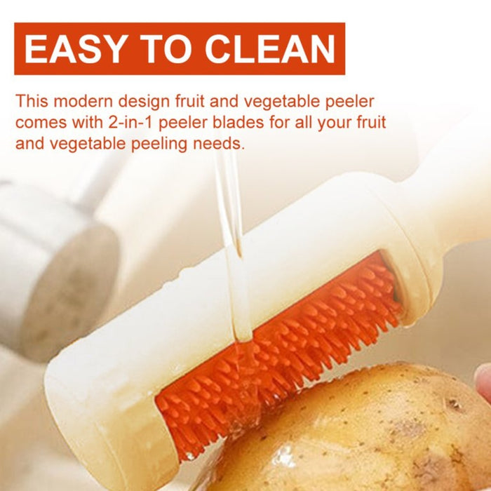 Digital Shoppy 2-in-1 Vegetable Brush & Peeler – Yellow Multifunctional Kitchen Tool