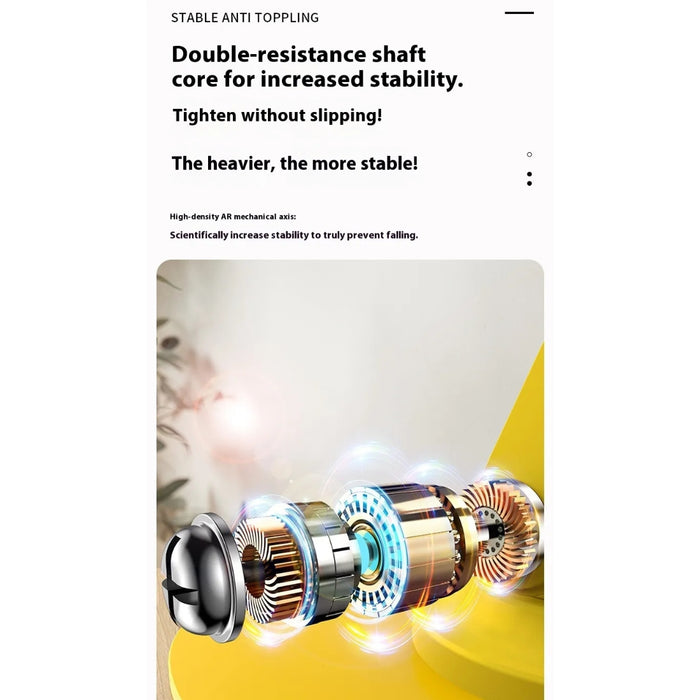 Illustrated diagram of a double-resistance mechanical shaft core with high-density AR axis; callouts highlight “Stable Anti Toppling,” “Tighten without slipping,” and “The heavier, the more stable” features—emphasizes anti-slip and enhanced load support design – 1600006845076 13109076.