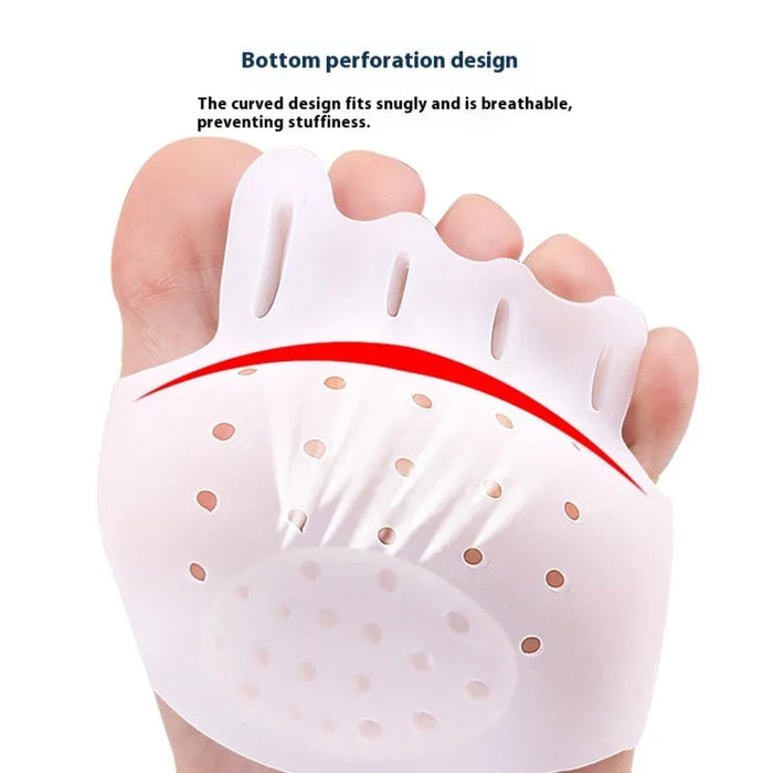 Close-up of foot pad with curved perforation design for snug fit and breathability