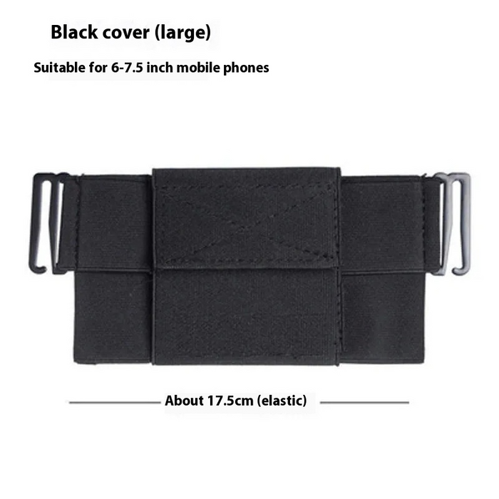 Water-resistant belt pouch placed next to gym accessories and phone