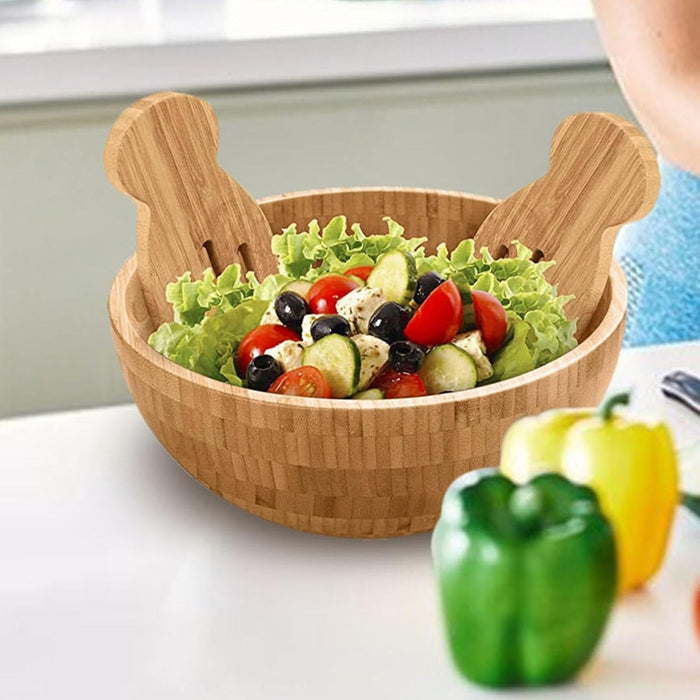 Digital Shoppy Bamboo Salad Blender Tools –Tossing & Mixing Utensils (Set of 2)