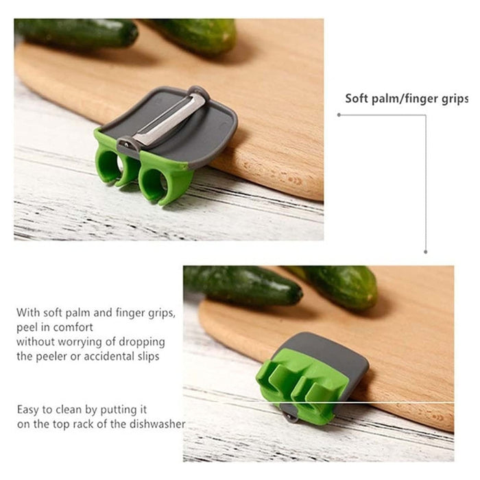 Digital Shoppy Palm Grip Vegetable & Fruit Peeler, Green – Swift Handheld Slicer