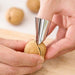 Stainless steel finger sheller tool used to crack walnut shell – ergonomic thumb protector for nut shelling – 771727