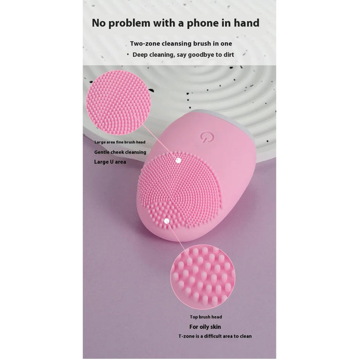 Digital Shoppy Beige Electric Face Cleanser – Makeup Remover & Massage Tool