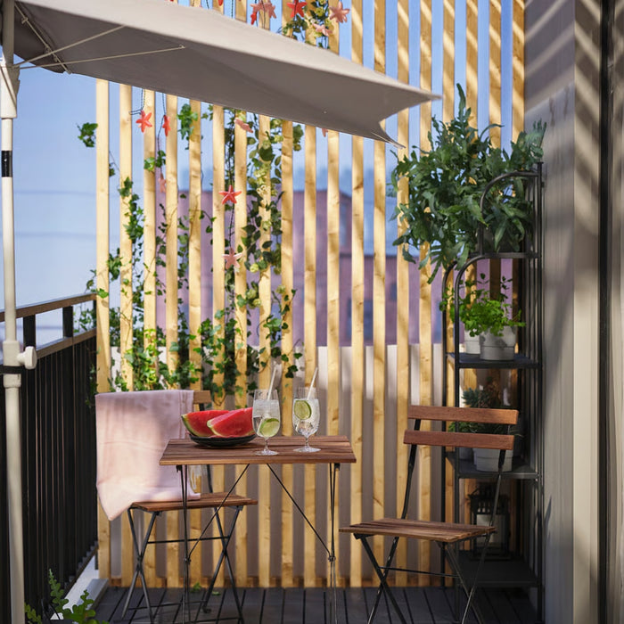 IKEA TÄRNÖ Table with 2 chairs, outdoor, black/light brown stained