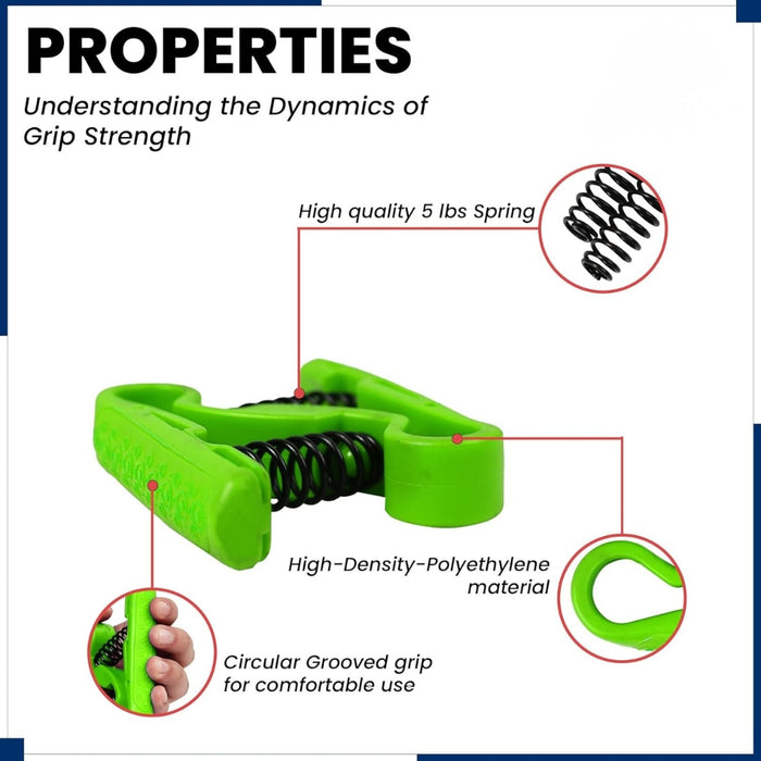 Digital Shoppy Green Hand Grip Strengthener, 15Lbs - Finger & Forearm Exerciser for Workout & Rehab