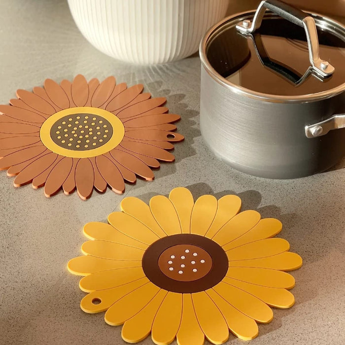 Digital Shoppy  Sunflower Potholder, 19.5 cm – Decorative Heat-Resistant Pad
