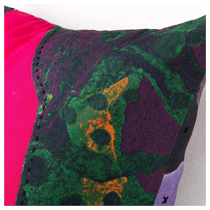 Colorful fabric with abstract pattern on a multicolored background
