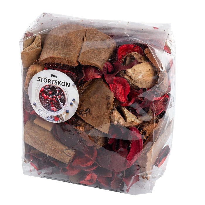 IKEA Scented potpourri, Berries/red, 90 g with Decoration, peacock/gold-colour, 9 cm